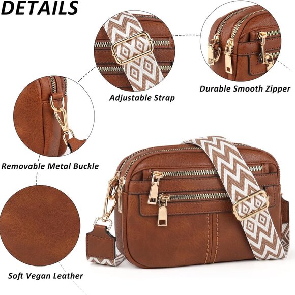 Lightweight Crossbody Bag with Adjustable Straps – 6 Pocket Design for Women - Picture 4 of 7